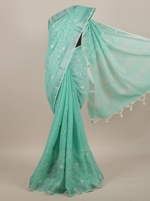 

Pothys Sea Green Floral Saree