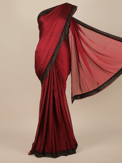 

Pothys Maroon & Black Poly Chiffon Saree