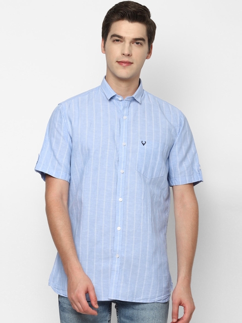 

Allen Solly Men Blue Slim Fit Multi Stripes Striped Casual Shirt