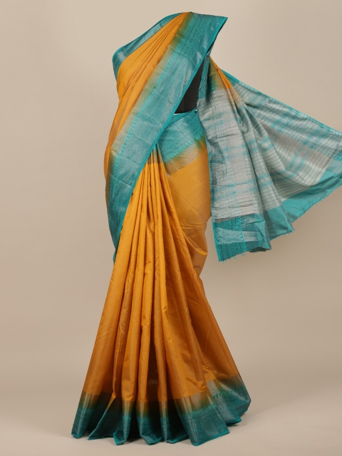 

Pothys Mustard Yellow Jute Silk Saree