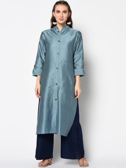 

Kvsfab Women Blue Kurta