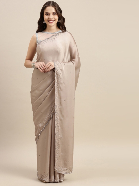 

Soch Grey Embellished Beads and Stones Silk Blend Saree