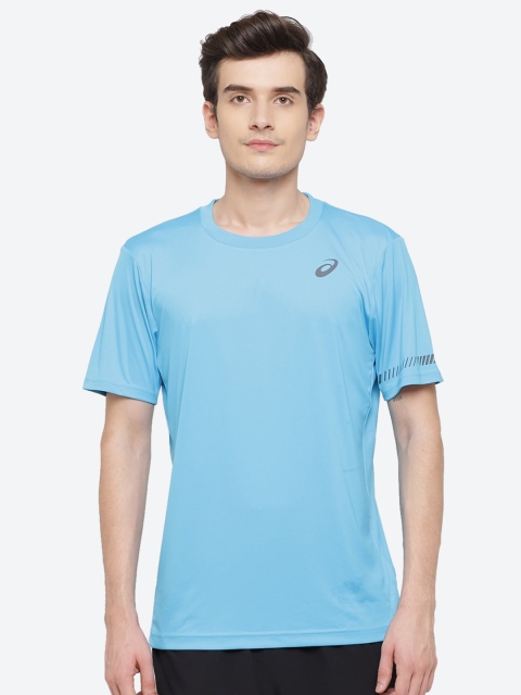 

ASICS Men Blue Typography NA Drop-Shoulder Sleeves T-shirt NA
