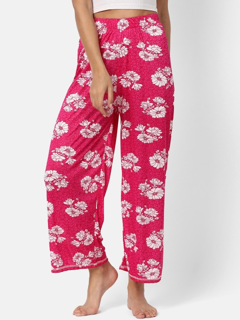 

V2 Value & Variety Women Pink & White Floral Lounge Pants