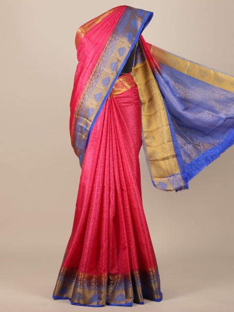 

Pothys Pink Ethnic Motifs Zari Jute Silk Saree