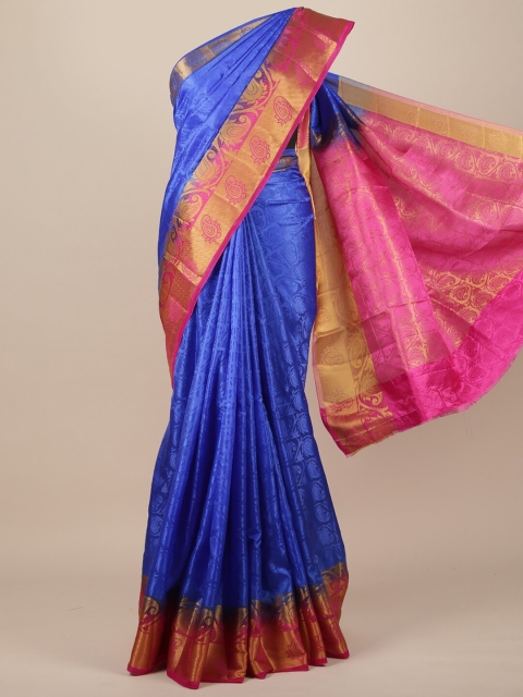 

Pothys Blue Woven Design Zari Jute Silk Saree