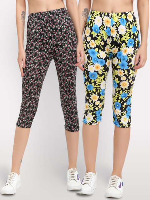 

NEUDIS Pack of 2 Women Multi Printed Capris
