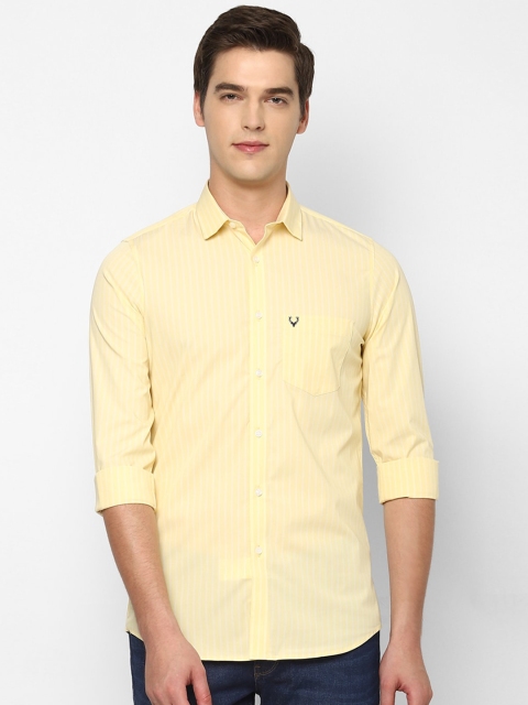 

Allen Solly Men Yellow Slim Fit Multi Stripes Checked Casual Shirt