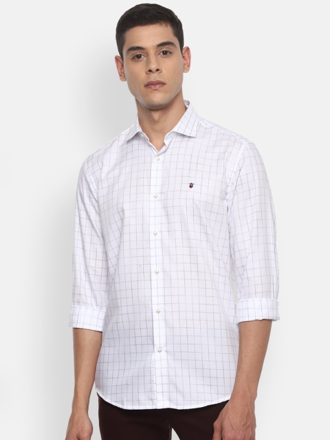 

Louis Philippe Sport Men White Slim Fit Windowpane Checks Checked Casual Shirt