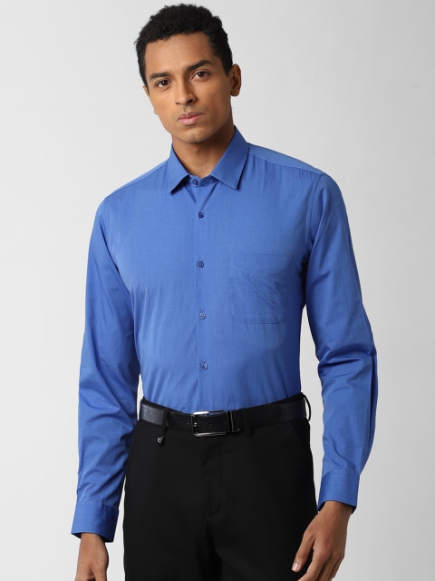 

Peter England Men Blue 100% Pure Cotton Solid Slim Fit Formal Shirt