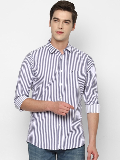 

Allen Solly Men Blue Slim Fit Multi Stripes Striped Casual Shirt