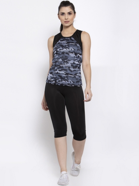

CUKOO Women Black & Grey Camouflage Printed Track Suit Set