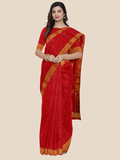 

Kalamandir Red Woven Design Chanderi Saree