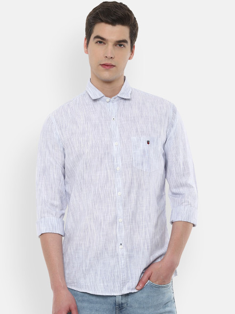 

Louis Philippe Sport Men Blue Self Design Slim Fit Casual Shirt