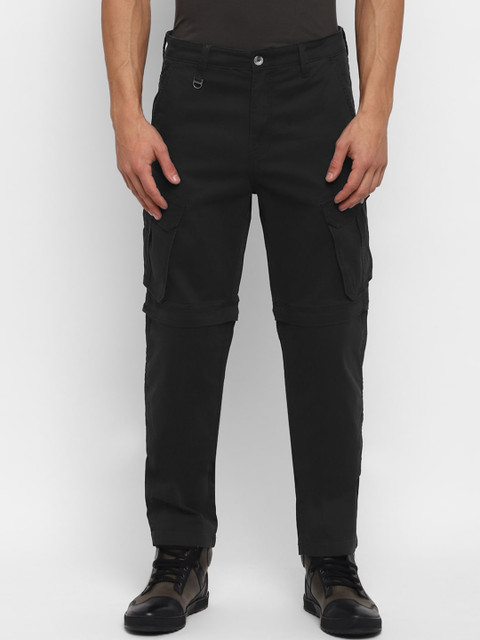 

Royal Enfield Men Convertible Cargo Riding Trouser, Black