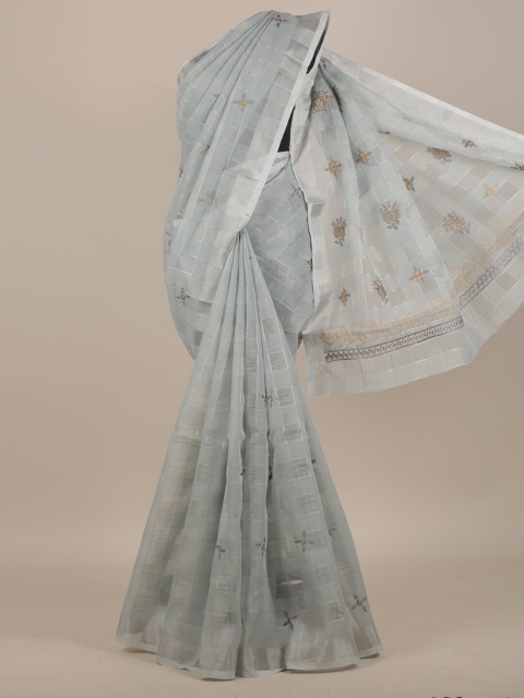 

Pothys Grey Checked Saree