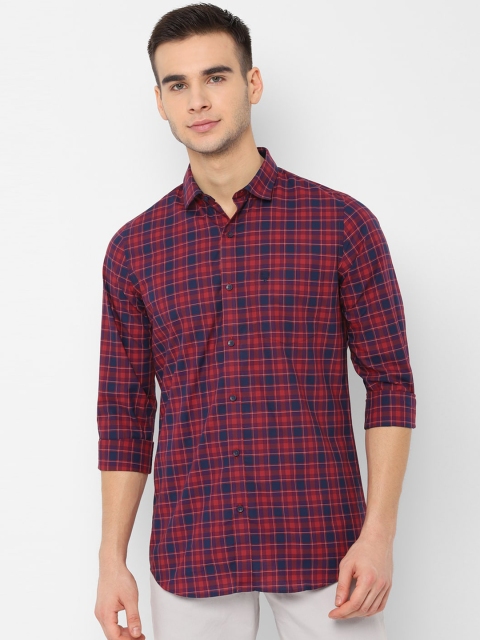

Allen Solly Men Red Slim Fit Tartan Checks Checked Cotton Casual Shirt