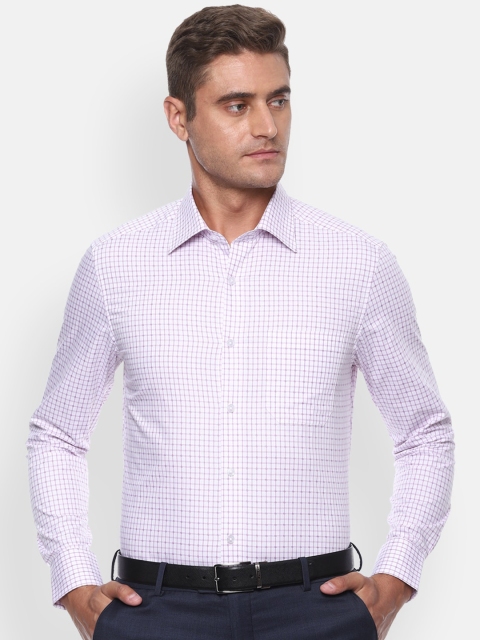 

Louis Philippe Men White Grid Tattersall Checks Checked Formal Shirt