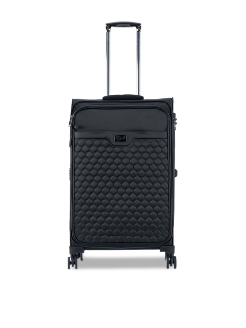 

IT luggage Adult Black Textured Medium Soft-Sided Cabin Trolley Suitcase