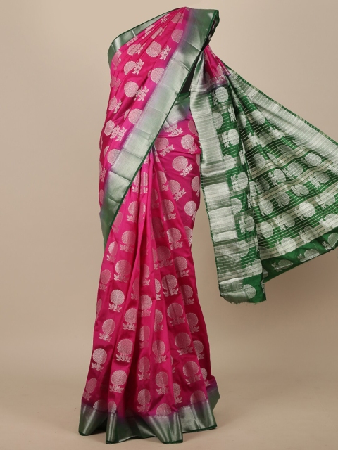 

Pothys Pink Woven Design Jute Silk Saree