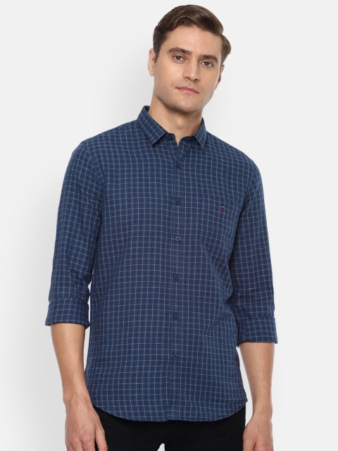 

Louis Philippe Sport Men Navy Blue Grid Tattersall Slim Fit Casual Shirt