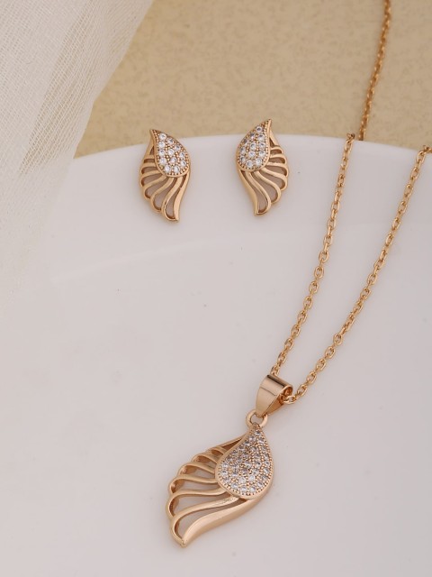 

Shoshaa Gold-Plated White Stone-Studded Handcrafted Jewellery Set