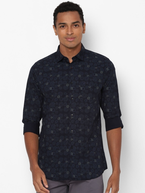 

Allen Solly Men Navy Blue Slim Fit Printed Casual Shirt