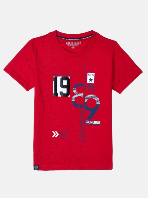 

Monte Carlo Boys Red Printed T-shirt