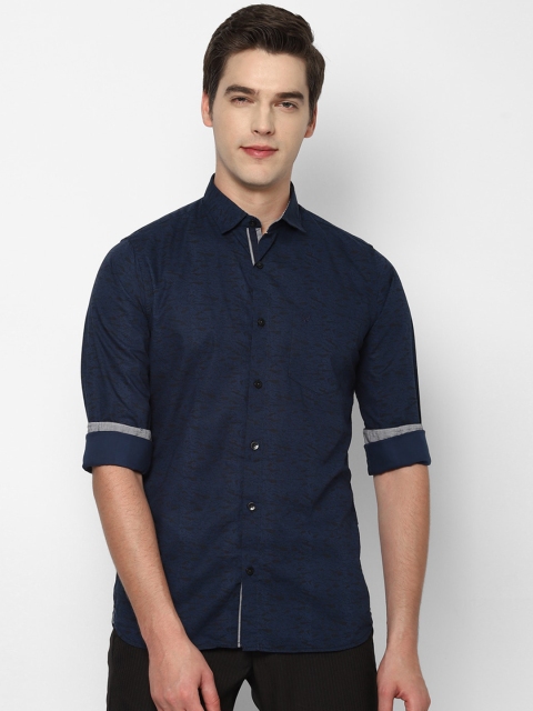 

Allen Solly Men Navy Blue Slim Fit Printed Casual Shirt