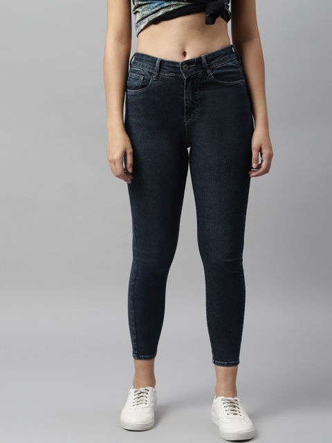 

Code 61 Women Blue Skinny Fit High-Rise Light Fade Jeans