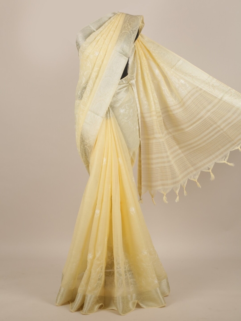 

Pothys Yellow Floral Saree