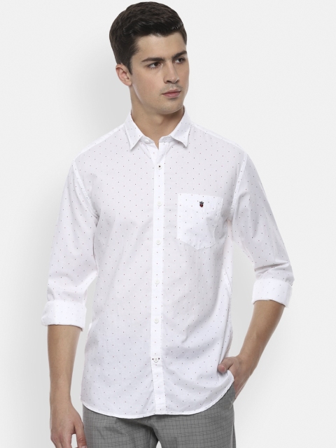 

Louis Philippe Sport Men White Slim Fit Micro Ditsy Printed Pure Cotton Casual Shirt