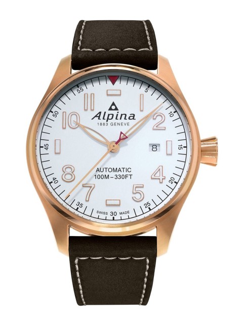 

Alpina Men White Dial & Brown Leather Straps Analogue Automatic Motion Powered Watch