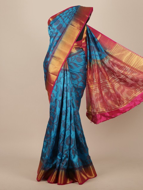 

Pothys Blue Ethnic Motifs Jute Silk Saree
