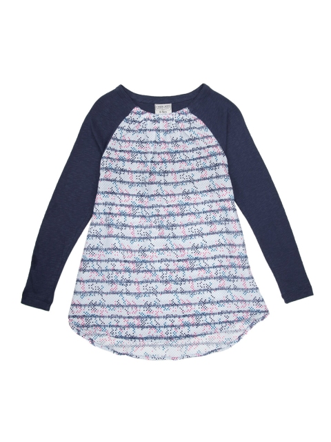 

Cherokee Girls Off White & Blue Printed Tunic