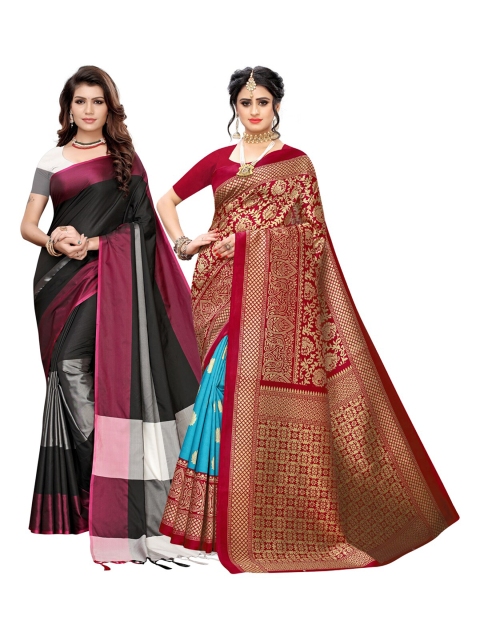 

KALINI Multi Pack of 2 Ethnic Motifs Art Silk Saree
