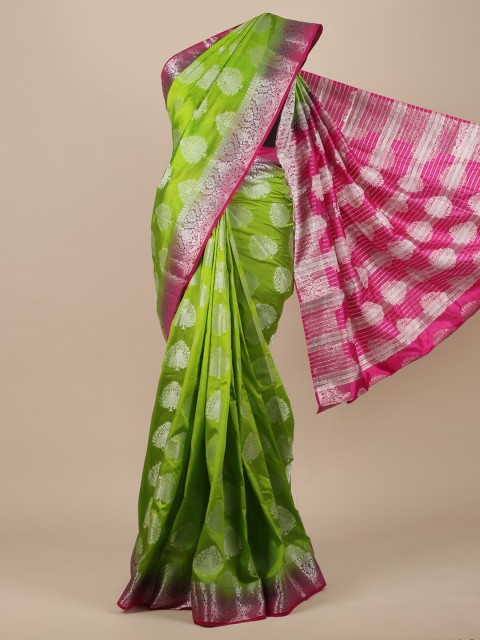 

Pothys Green Ethnic Motifs Zari Jute Silk Saree