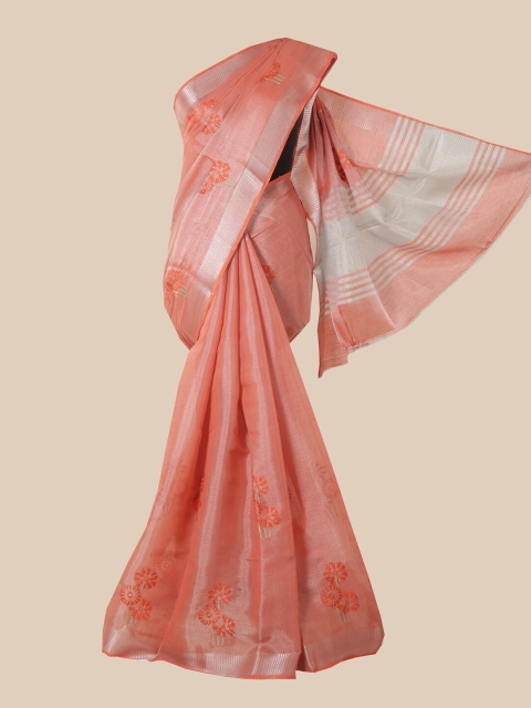 

Pothys Women Peach Linen Saree