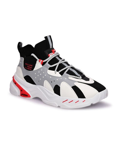 

San Frissco Men White & Grey Colourblocked Running Shoes