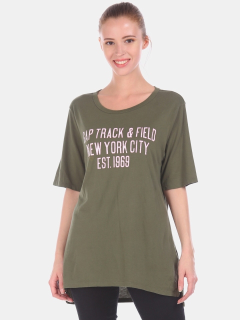 

GAP Women Green Typography Printed T-shirt