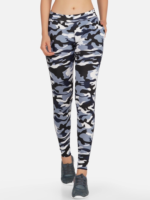 

NEU LOOK FASHION Women Navy Blue & White Camoflouge Track Pants