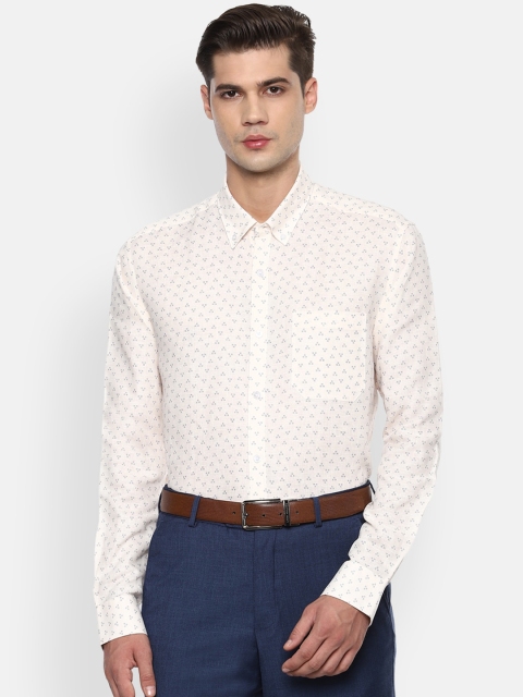 

Louis Philippe Men Cream Slim Fit Printed Formal Shirt
