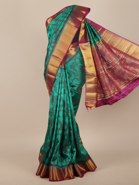 

Pothys Green & Pink Ethnic Motifs Zari Jute Silk Saree