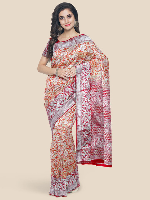 

KLM Fashion Mall Mustard Woven Design Zari Silk Blend Kanjeevaram Saree