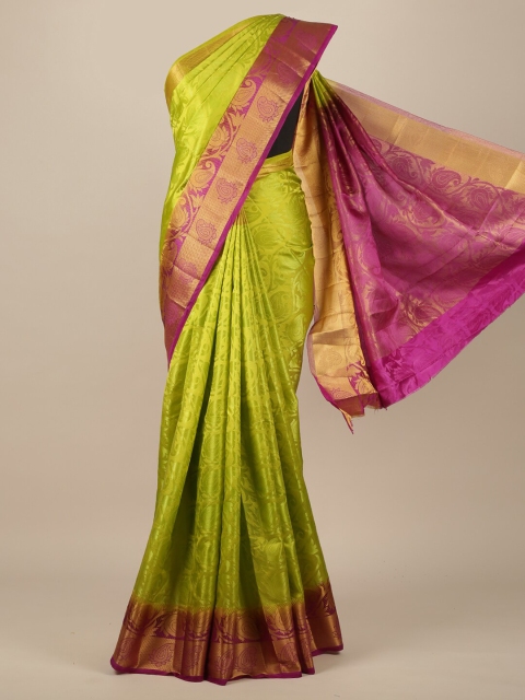 

Pothys Green & Magenta Woven Design Jute Silk Saree