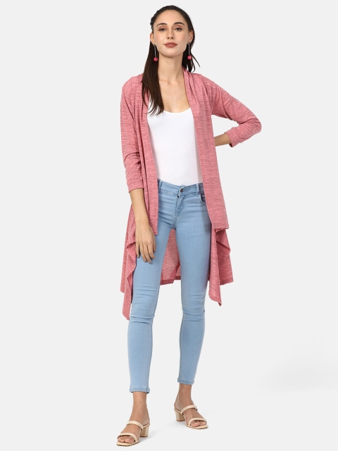 

V2 Value & Variety Women Peach-Coloured Longline Waterfall Shrug