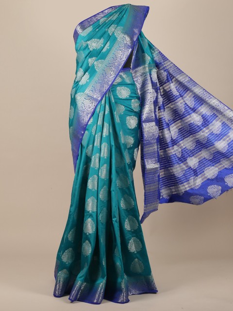 

Pothys Green & Blue Ethnic Motifs Jute Silk Saree