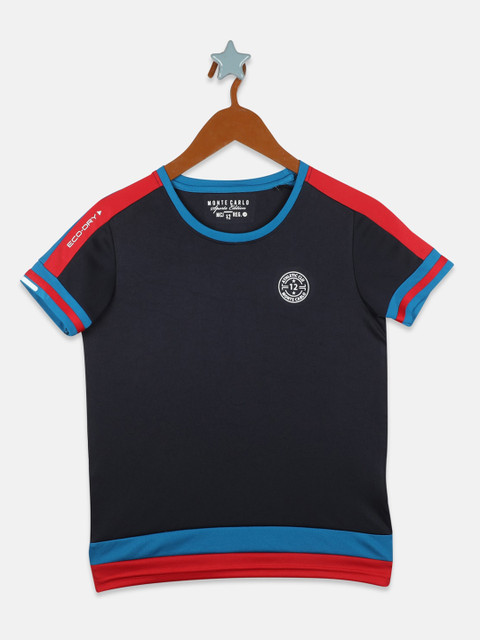 

Monte Carlo Boys Navy Blue & Red Applique T-shirt