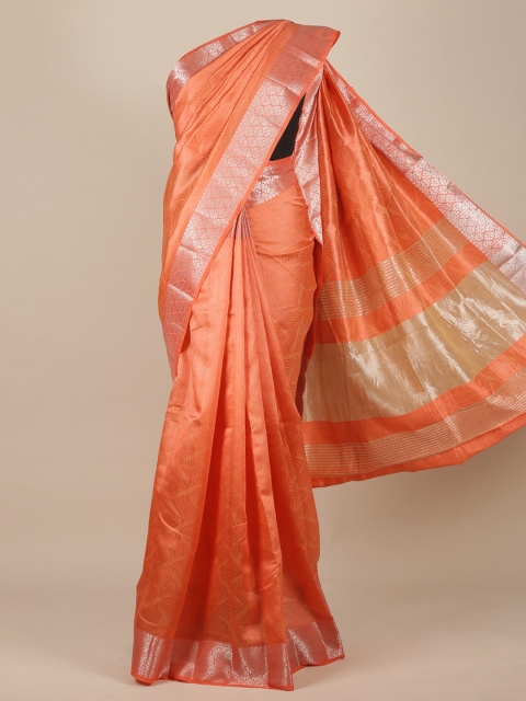 

Pothys Peach Jute Silk Saree