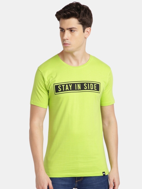 

MASH UNLIMITED Men Green & Black Printed Slim Fit T-shirt